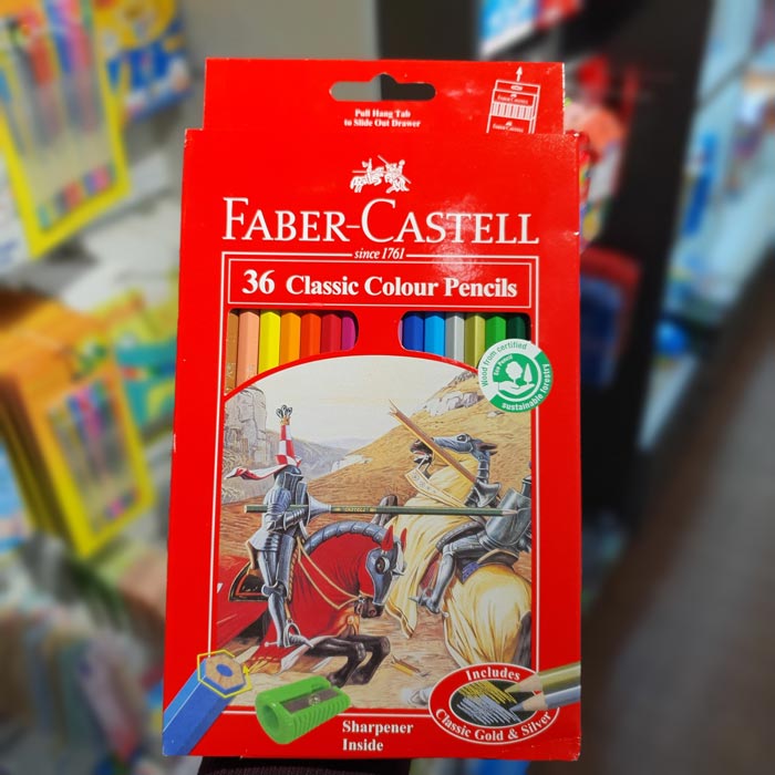 «بسته‌بندی مداد رنگی 36 رنگ فابرکاستل fabercastell جعبه مقوایی».